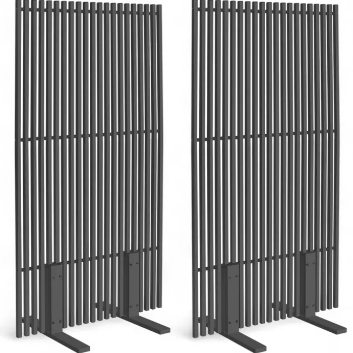 Lot de 2 paravents extérieurs ajourés claustra décoratif 80 x 150 cm métal gris anthracite