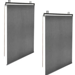 Lot de 2 stores enrouleurs tamisants L.124 x H. 225 CM pour pergola gris anthracite