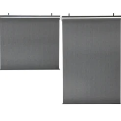 Lot de 2 stores enrouleurs tamisants L.124 x H. 225 CM pour pergola gris anthracite