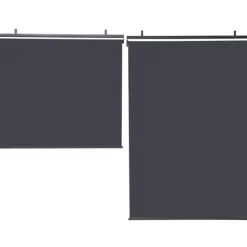 Lot de 2 stores enrouleurs gris pour pergola