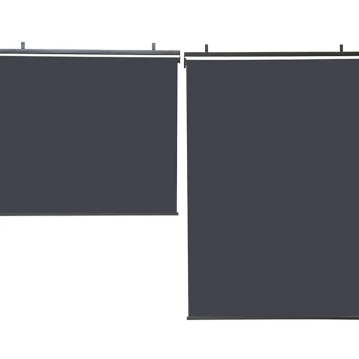 Lot de 2 stores enrouleurs gris pour pergola