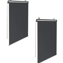 Lot de 2 stores enrouleurs gris pour pergola
