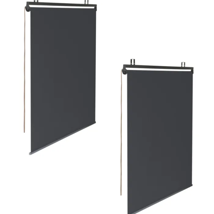 Lot de 2 stores enrouleurs gris pour pergola