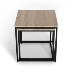 Lot de 2 tables basses gigognes style industriel
