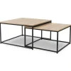 Lot de 2 tables basses gigognes industrielles 70x70cm et 60x60 cm