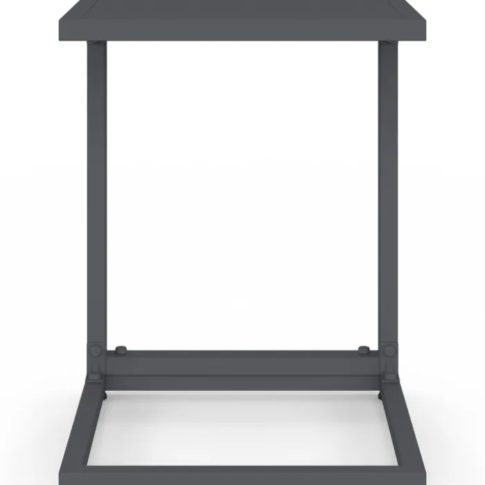 Lot de 2 tables d'appoint de jardin pour transat et bain de soleil gris anthracite