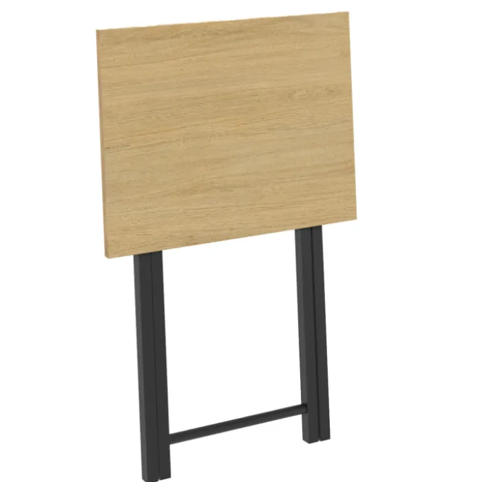 Lot de 2 tables d'appoint pliantes bois et métal