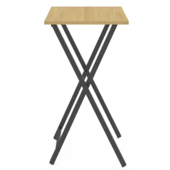 Lot de 2 tables d'appoint pliantes bois et métal