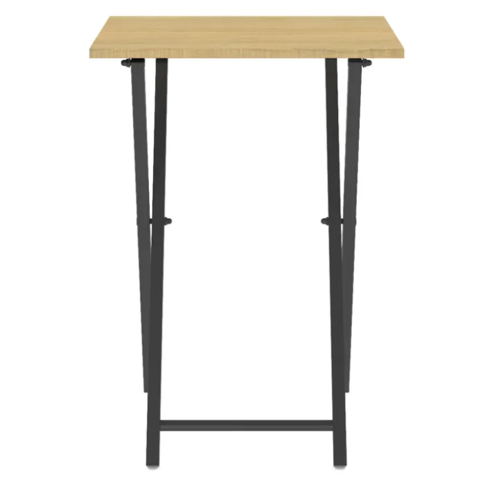 Lot de 2 tables d'appoint pliantes bois et métal