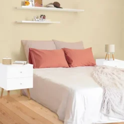 Lot de 2 tables de chevet scandinaves bois et blanc 2 tiroirs