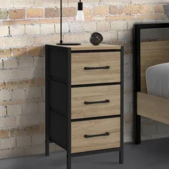 Lot de 2 tables de chevet 3 tiroirs