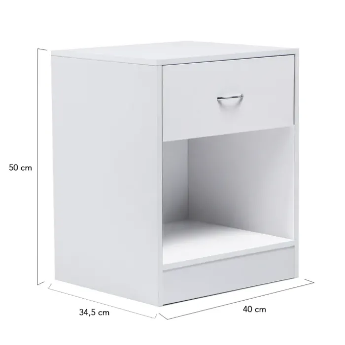Lot de 2 tables de chevet blanches en bois