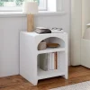 Lot de 2 tables de chevets style organiques bois blanc 2 niches