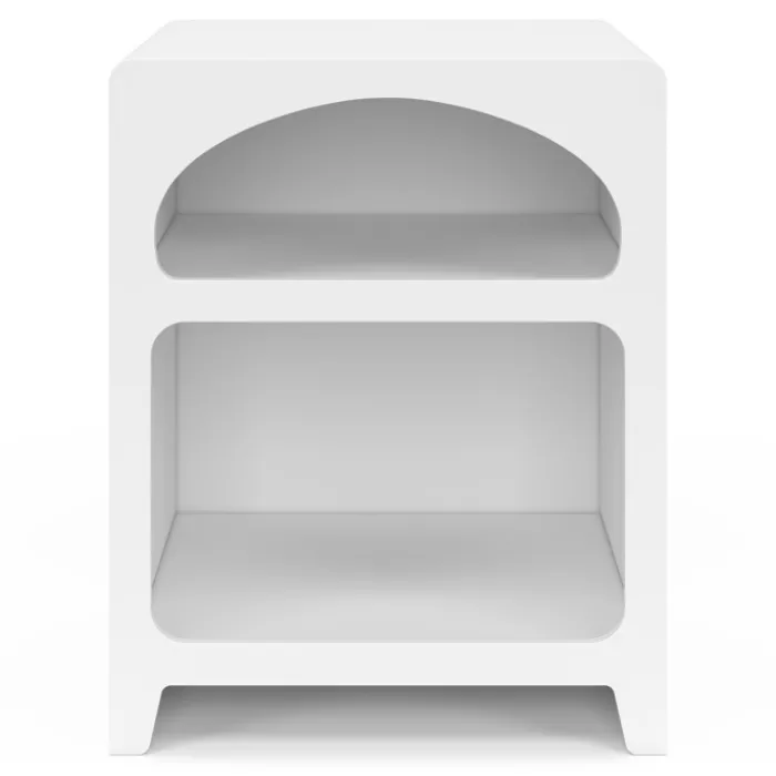 Lot de 2 tables de chevets style organiques bois blanc 2 niches