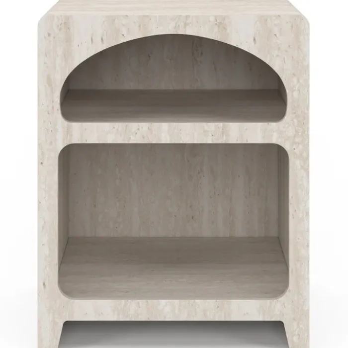 Lot de 2 tables de chevets organiques beige effet marbre 2 compartiments