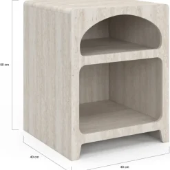 Lot de 2 tables de chevets organiques beige effet marbre 2 compartiments