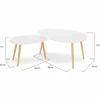 Lot de 2 tables gigognes scandinaves laquées blanc