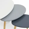 Lot de 3 tables gigognes scandinaves laquées blanc et gris