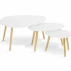 Lot de 3 tables gigognes scandinaves laquées blanc