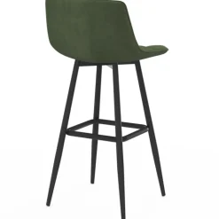 Lot de 4 tabourets de bar en velours vert