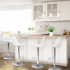 Lot de 4 tabourets de bar blanc réglables pied métal
