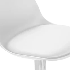 Lot de 4 tabourets de bar blanc réglables pied métal