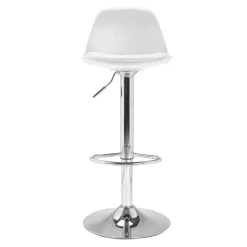 Lot de 4 tabourets de bar blanc réglables pied métal