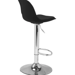 Lot de 4 tabourets de bar noir réglables pied métal