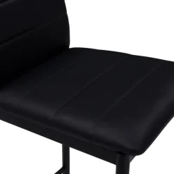 Lot de 4 tabourets de bar en PVC noir rembourrés
