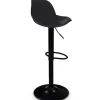 Lot de 2 tabourets de bar noir réglables