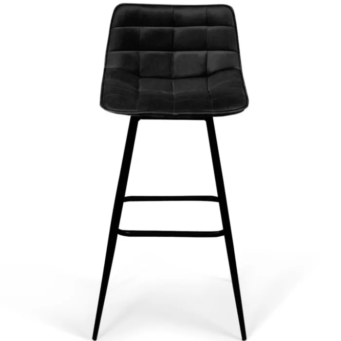 Lot de 6 tabourets de bar en velours noir