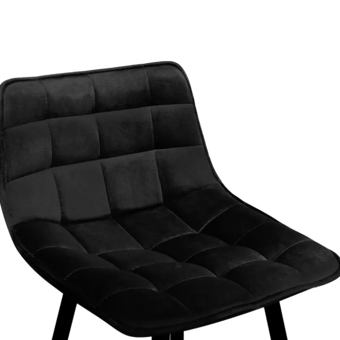 Lot de 2 tabourets de bar en velours noir