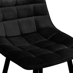 Lot de 4 tabourets de bar en velours noir