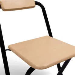 Lot de 4 tabourets hauts pliants industriels noir et bois