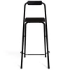 Lot de 4 tabourets hauts pliants noirs