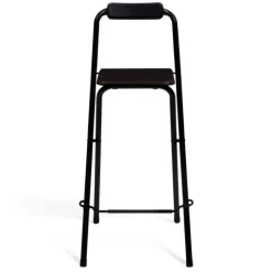 Lot de 4 tabourets hauts pliants noirs
