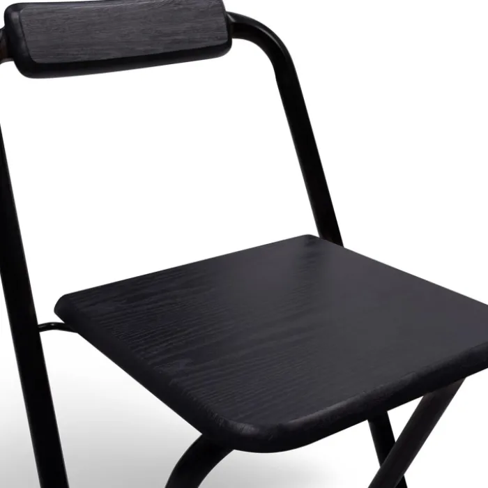 Lot de 4 tabourets hauts pliants noirs