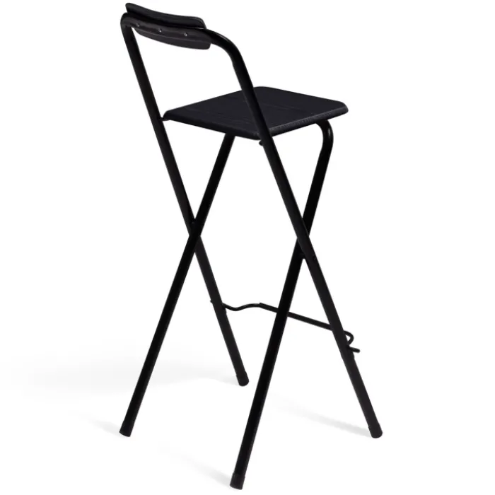 Lot de 4 tabourets hauts pliants noirs