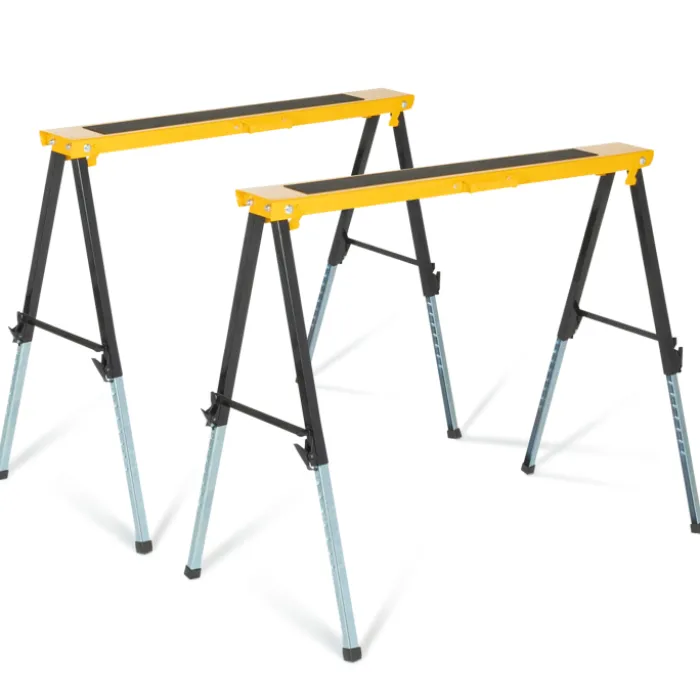 Lot de 2 tréteaux pliables avec plateau antiglisse