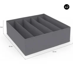 Lot de boites de rangement organisateur de dressing gris anthracite