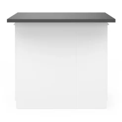 Îlot de cuisine blanc et plateau gris anthracite
