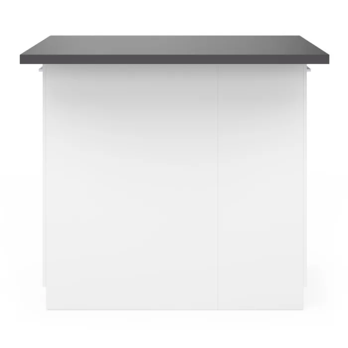 Îlot de cuisine blanc et plateau gris anthracite