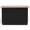 Îlot de cuisine noir et plateau façon hêtre 120 cm