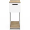 Lot de tables de chevet blanc et bois