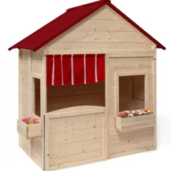 Maisonnette pour enfants en bois pour l’extérieur avec jardinières