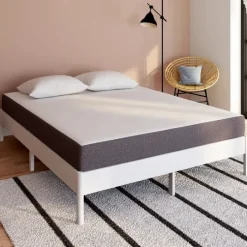 Matelas 160x200 cm à mémoire de forme épaisseur 20 cm blanc et gris