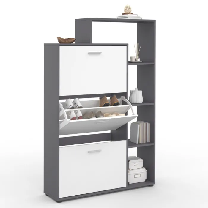 Meuble à chaussures 3 portes avec étagère