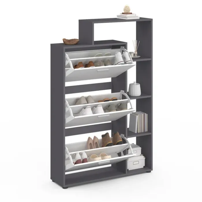 Meuble à chaussures 3 portes avec étagère