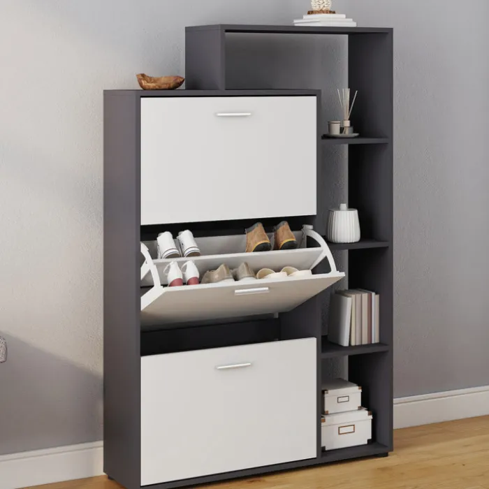 Meuble à chaussures 3 portes avec étagère