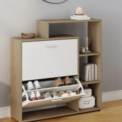 Meuble à chaussures 2 portes avec étagère